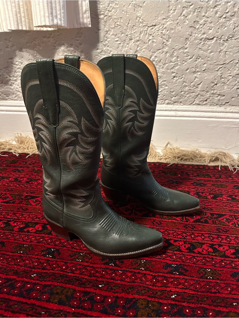 Tecovas Tan Leather Cowboy Boots Interior View